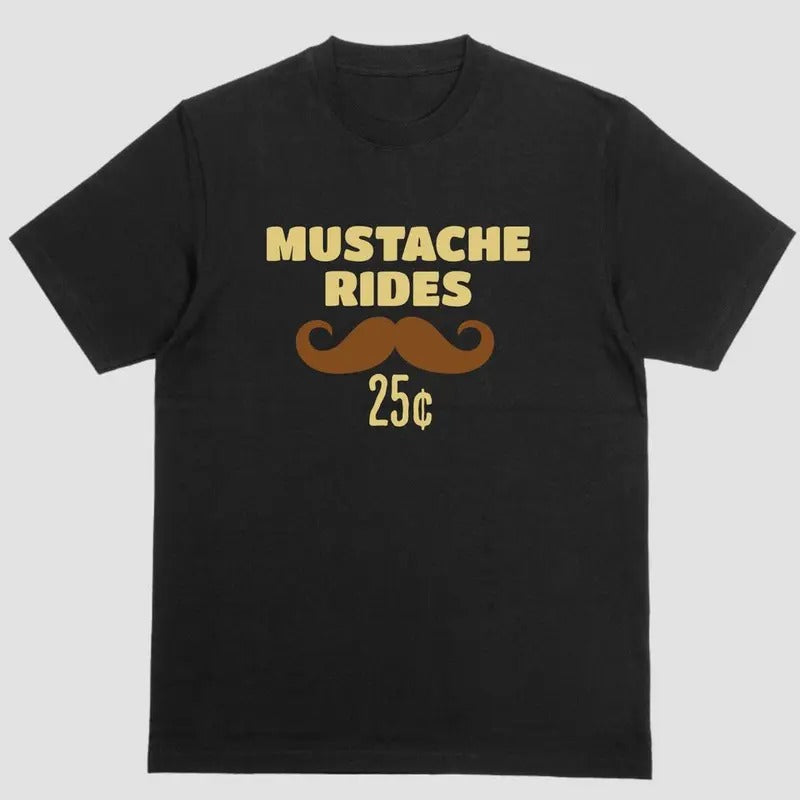 MUSTACHE RIDES, Short sleeved shirt Hoodie Sweatshirt | PrintMintTees.com