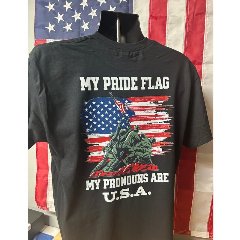 MY PRIDE FLAG MY PRONOUNS ARE USA T Shirt Hoodie Sweatshirt | PrintMintTees.com