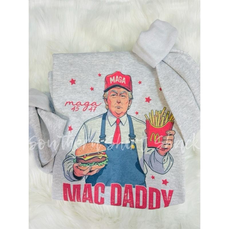 Mac Daddy Trump Sweatshirt | Trump Sweatshirt | MAGA Sweatshirt | Ash Gray Sweatshirt Shirt Hoodie | PrintMintTees.com