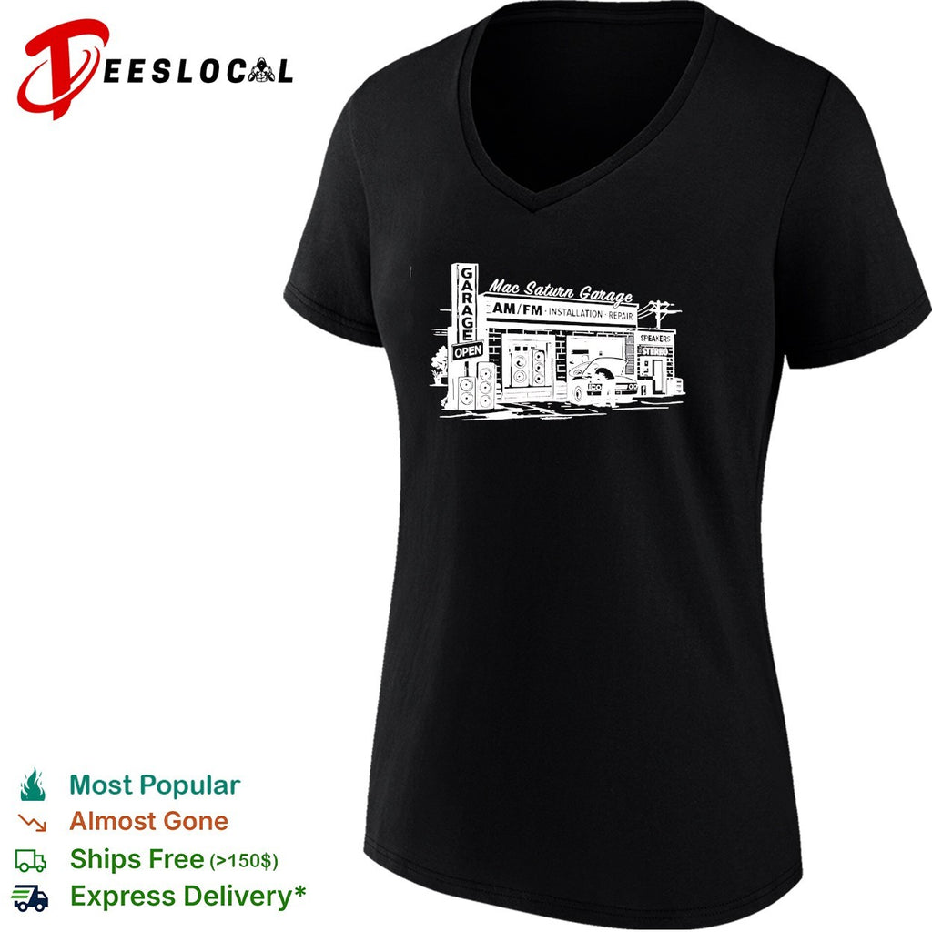 Mac Saturn Garage AM FM installation repair shirt