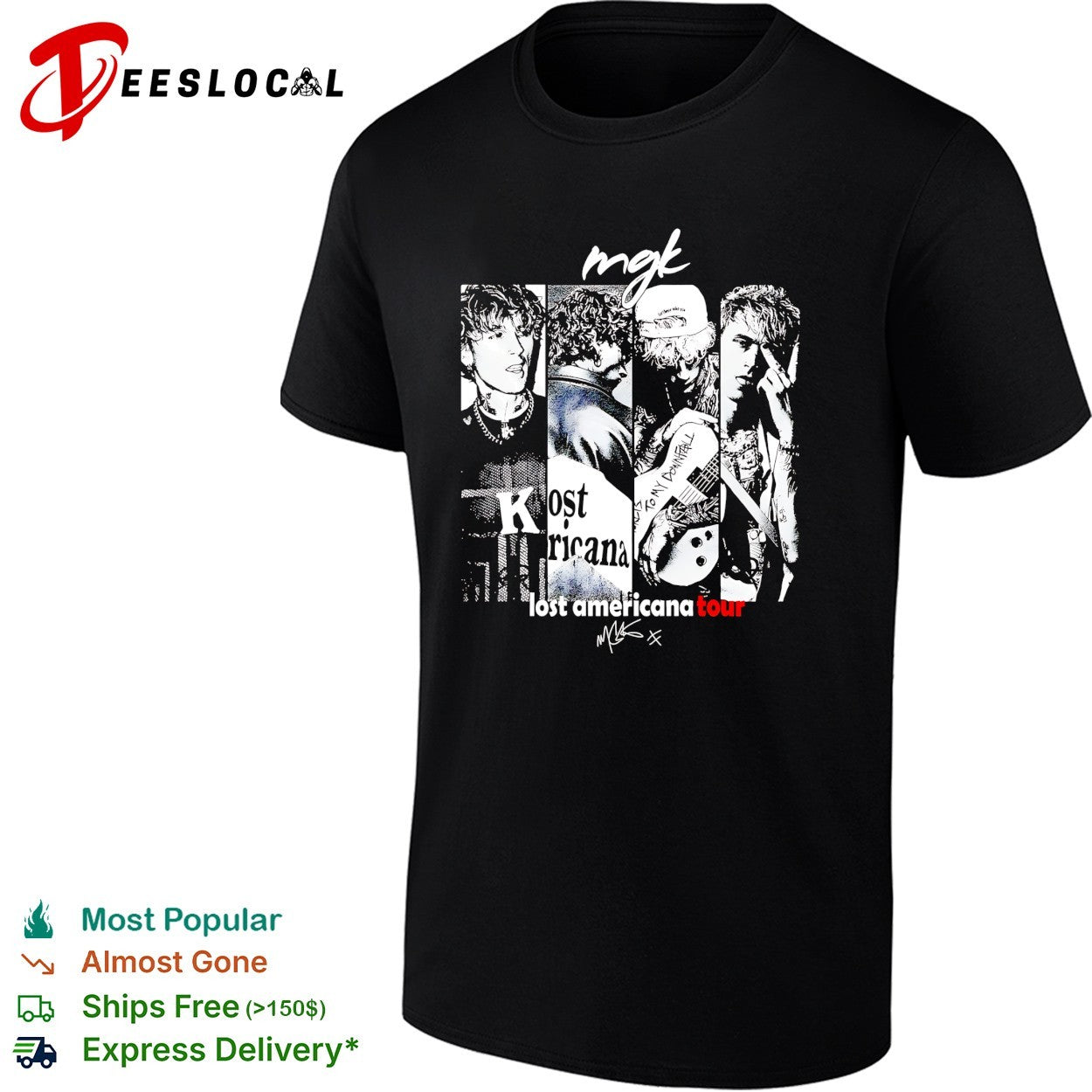 Machine Gun Kelly lost americana tour collage shirt