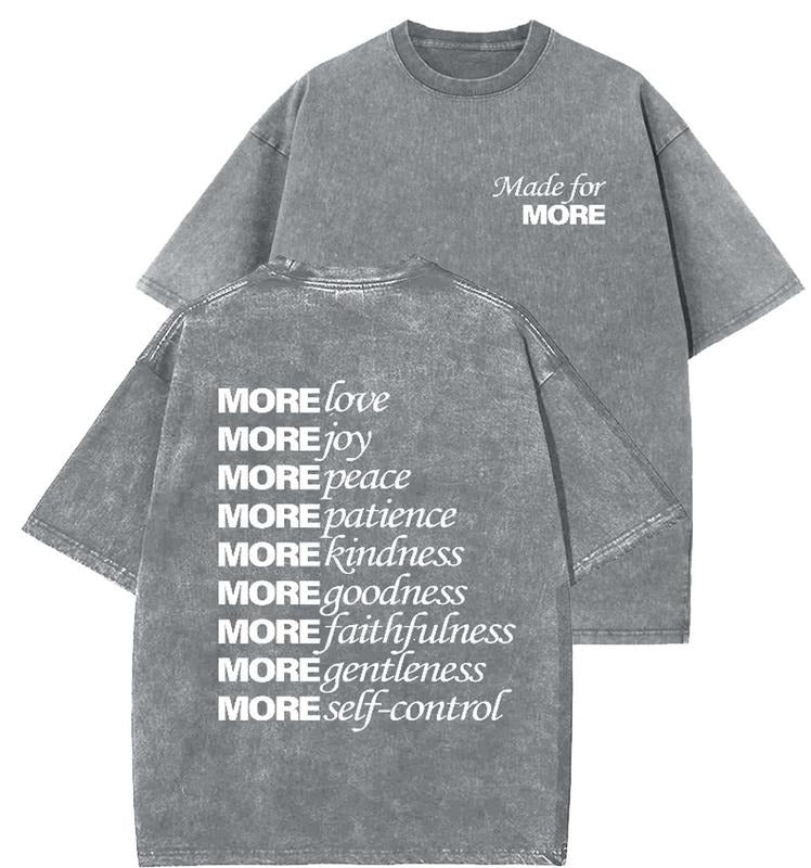 Made For More Unisex Washed T-Shirt, Christian t shirts, Vintage 90s Graphic Tee, Gift Top Womenswear Cotton Mineral...