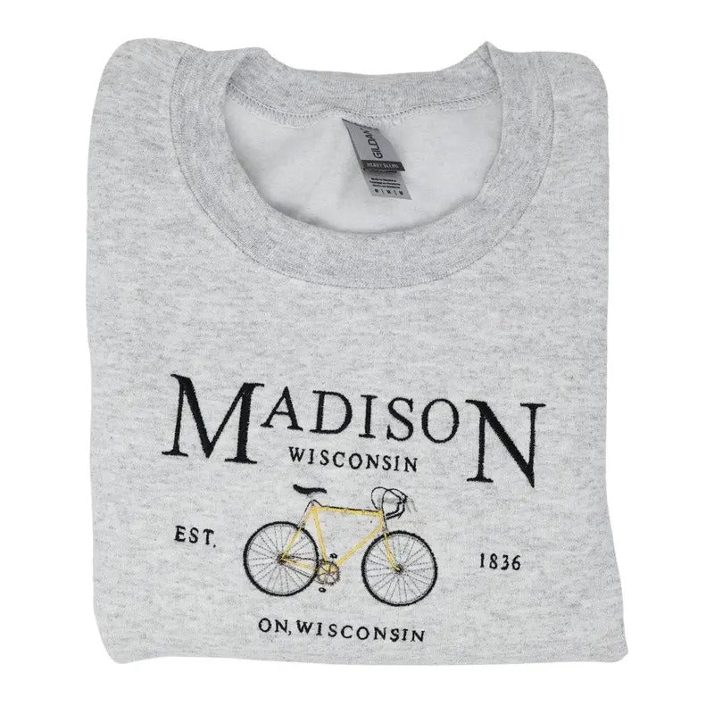 Madison Wisconsin Embroidered Sweatshirt T-Shirts, Hoodie | PrintMintTees.com