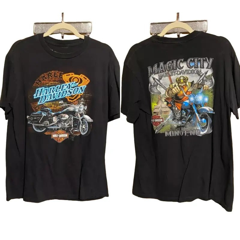 Magic City Harleyy Davidsonn Mens Black Short Sleeve T-shirt, Classic Motorbike Shirt, Cool Shirts For Men, Car Merch,...