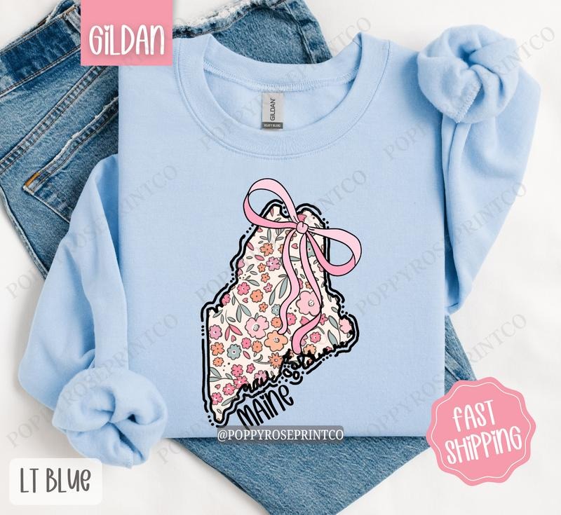 Maine Floral Cute Maine Maine State T-Shirts, Hoodie, Sweatshirt