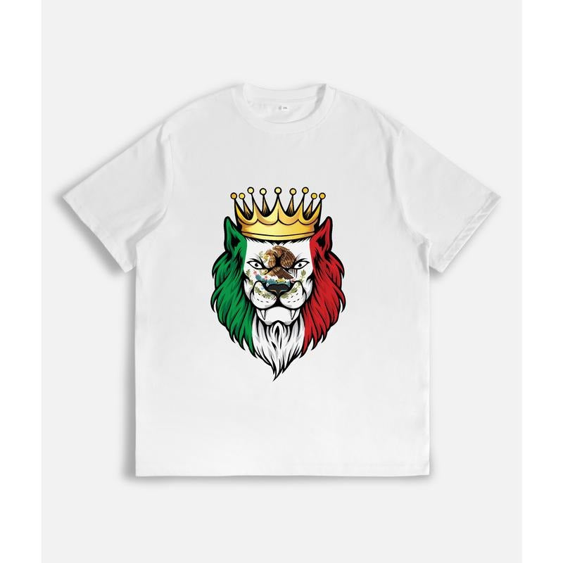 Majestic and Patriotic T - Shirt: Mexican - Inspired Lion Design style 02 Hoodie Sweatshirt | PrintMintTees.com