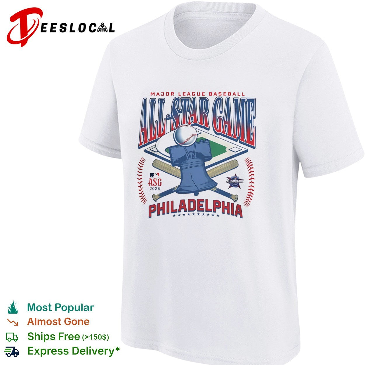 Major League Baseball All Star Game 2026 Philadelphia Liberty Bell Baseball shirt