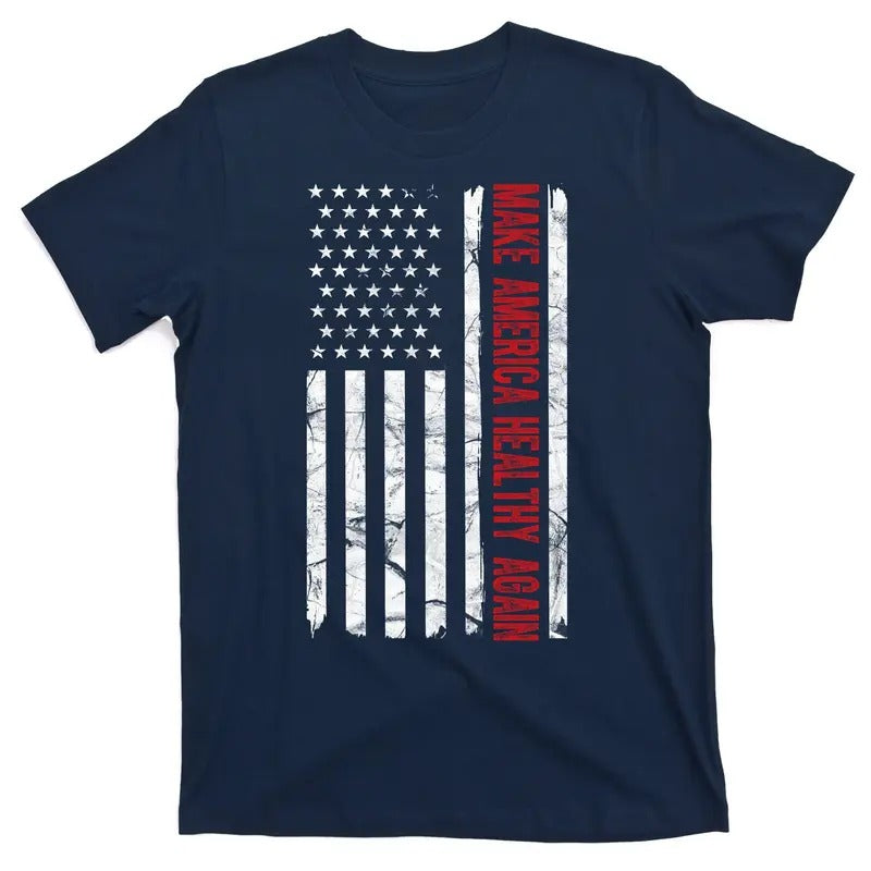 Make America Healthy Again USA Vintage American Flag T-Shirt for Men - Classic Design