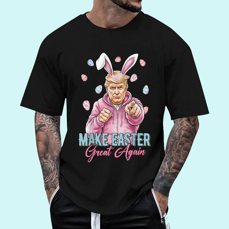 Make Easter Great Again Funny Trump Bunny Spring Hunt Eggs T-Shirt | Tee For Men and Women, Unisex Cotton Hoodie Sweatshirt