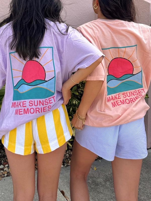 Make Sunset Memories Shirt ~ vintage graphic tees Unisex Apparel Relaxed Fit Printed In The USA Clothing Womenswear...