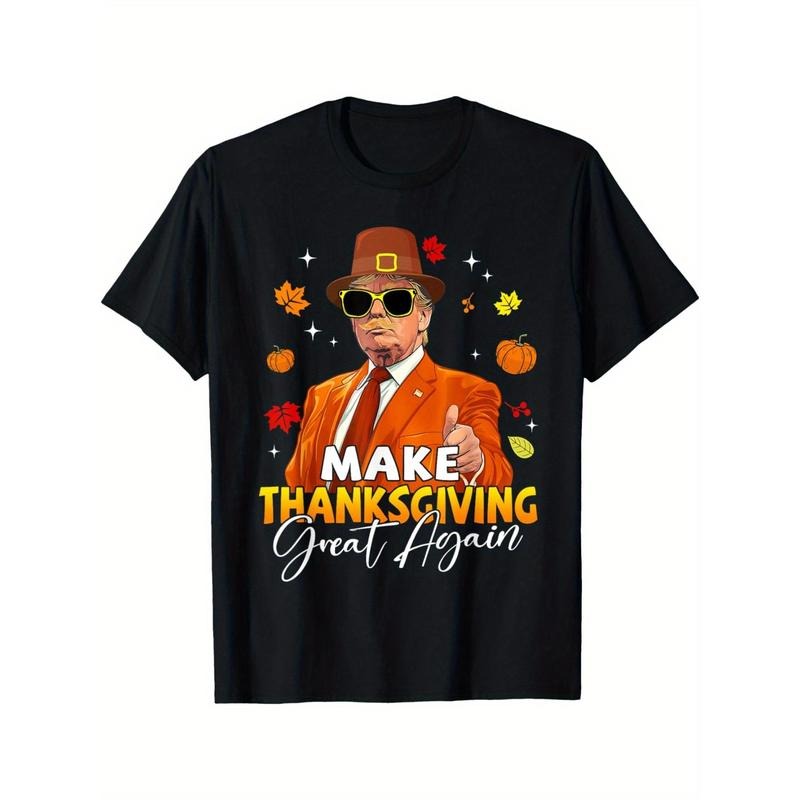 Make Thanksgiving Great Again Autumn Fall Leaves Trump Funny T-Shirt made in usa Hoodie Sweatshirt | PrintMintTees.com