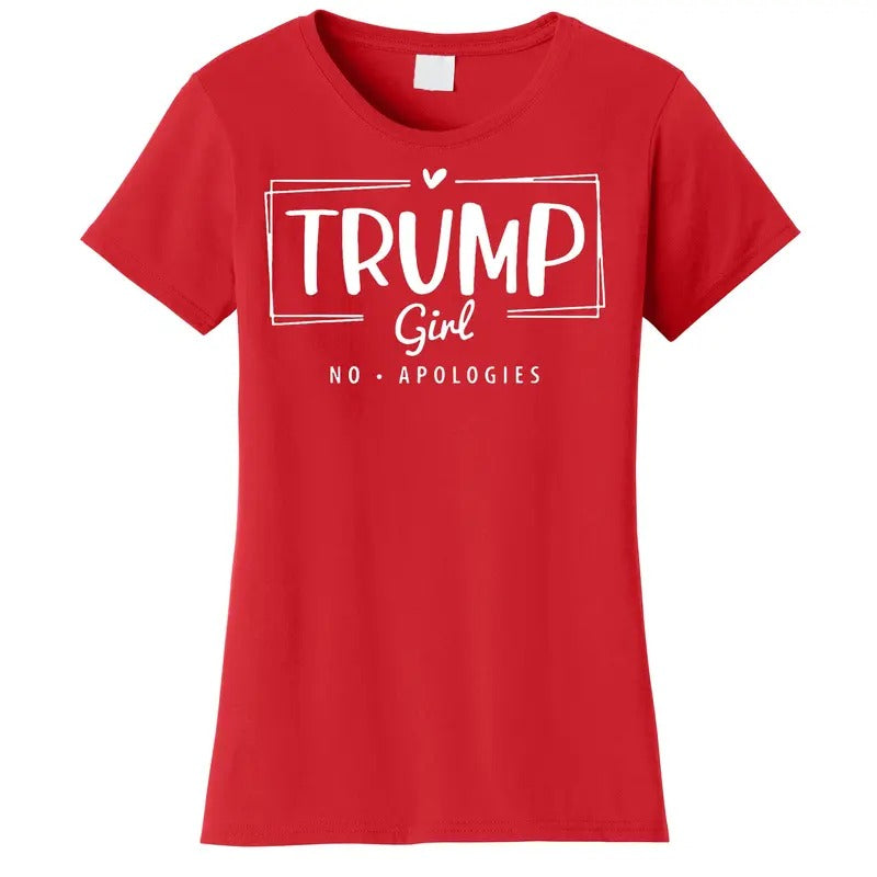 Make a Bold Statement with Trump Girl No Apologies Election 2024 Women's T-Shirt Hoodie Sweatshirt | PrintMintTees.com