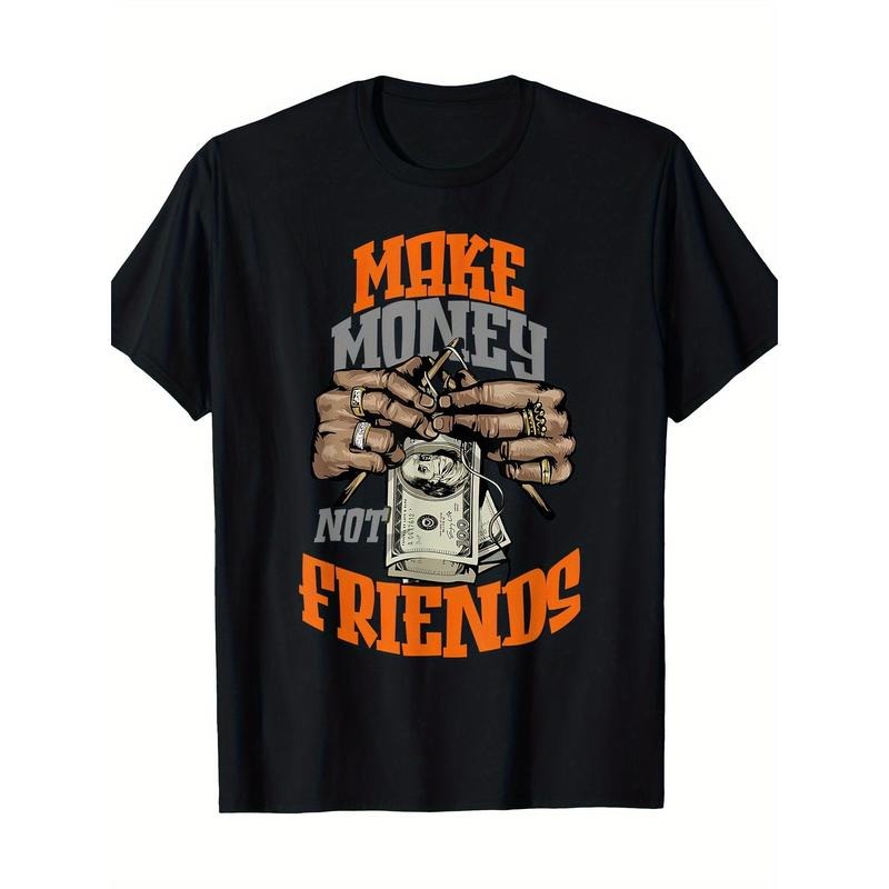 Make money without making friends, olive army, sun orange color scheme T-shirt, men's T-shirt Made in USA Hoodie Sweatshirt