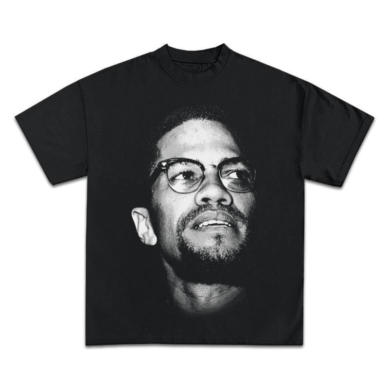 Malcolm X Jumbo Graphic T-Shirt, Crewneck Cotton Made In USA style 02 Hoodie Sweatshirt | PrintMintTees.com