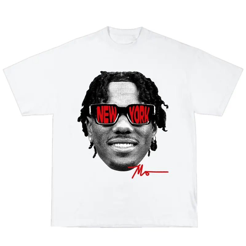 Malik Nabers Big Face T-Shirt Vintage Graphic Tee Shirt for Men Women Streetwear y2kstyle{n002}2 Hoodie Sweatshirt
