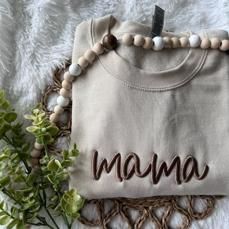 Mama 3D Puff Embroidery Sweatshirt T-Shirts, Hoodie | PrintMintTees.com