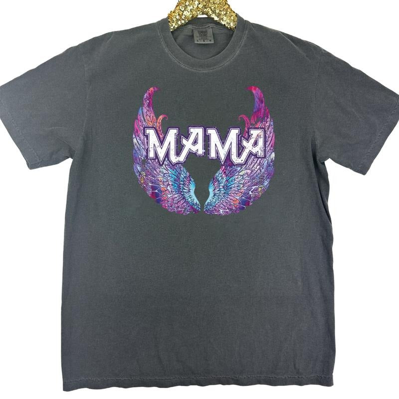 Mama Angel  Wings Comfort Colors T-Shirt Hoodie Sweatshirt | PrintMintTees.com