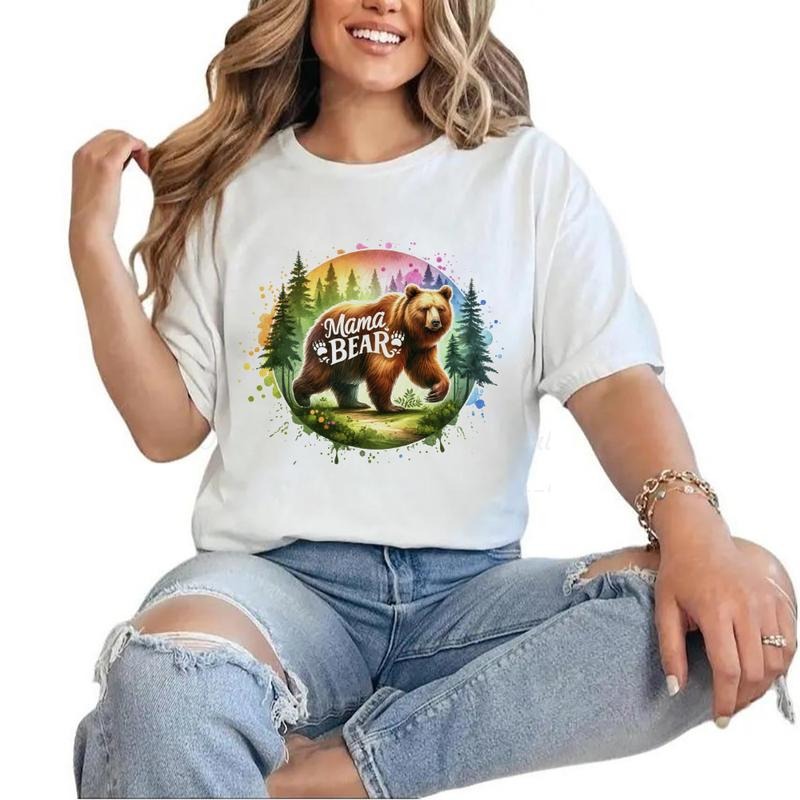Mama Bear Forest Colorful T-shirt Bear Mum Animal Unisex Hoodie Sweatshirt | PrintMintTees.com