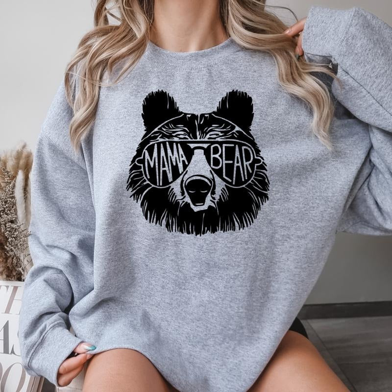 Mama Bear Sweatshirt Mom Gift Sweater Mama Gift Sweatshirt Mama Bear Sweater Comfy Oversized Sweatshirt T-Shirts, Hoodie