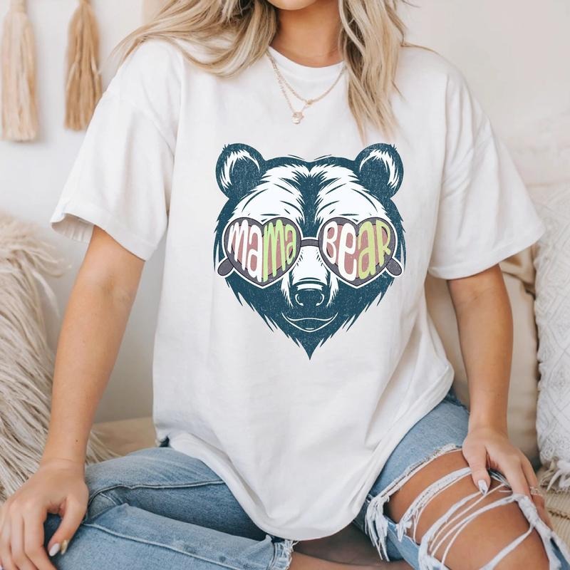 Mama Bear T-Shirt, Nature Lover Apparel, Gift for Moms, Cute Casual Tee, Animal Lover Gift, Family Shirt, Summer Graphic...