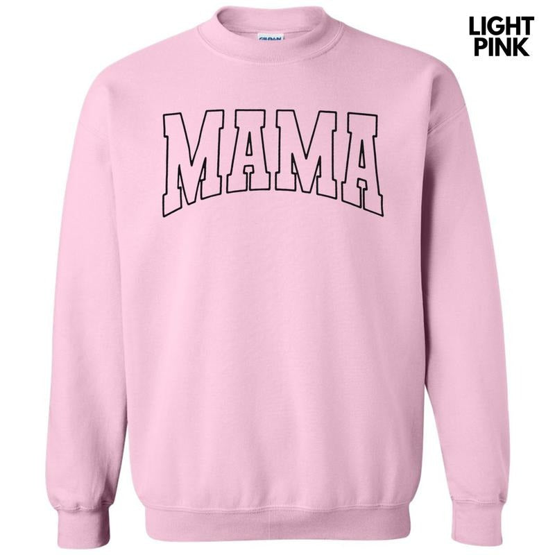 Mama Black Outline Puff Sweatshirt T-Shirts, Hoodie | PrintMintTees.com