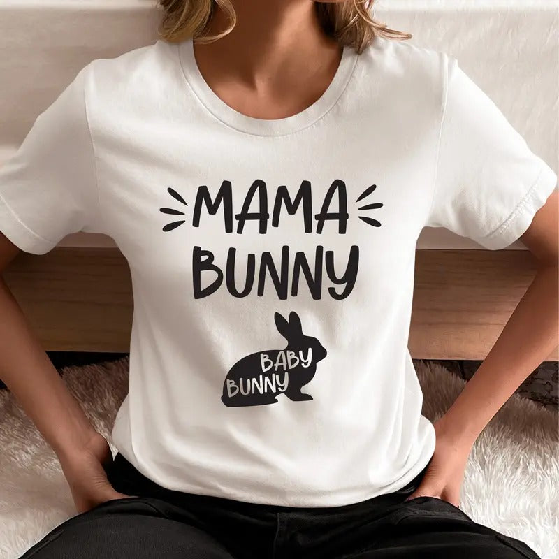 Mama Bunny Easter T-Shirt, Pregnancy Announcement Shirt, Future Mom Gift Tee, Easter Pregnancy Tee, Easter Expecting Mama...