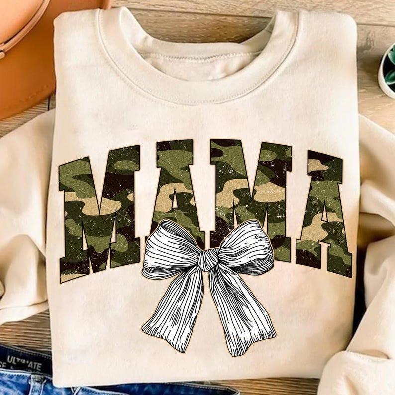 Mama Camo Camouflage Sweatshirt Mama Coquette Varsity Duck Camo Retro Mama Mothers Day Gift Shirt Hoodie | PrintMintTees.com