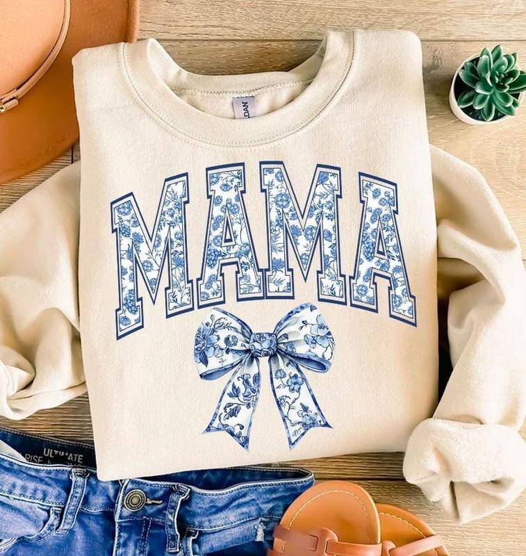 Mama Chinoiserie Coquette Shirt-sweatshirt-hoodie, Mama Coquette Bow tshirt, Mama Varsity Shirt Womenswear