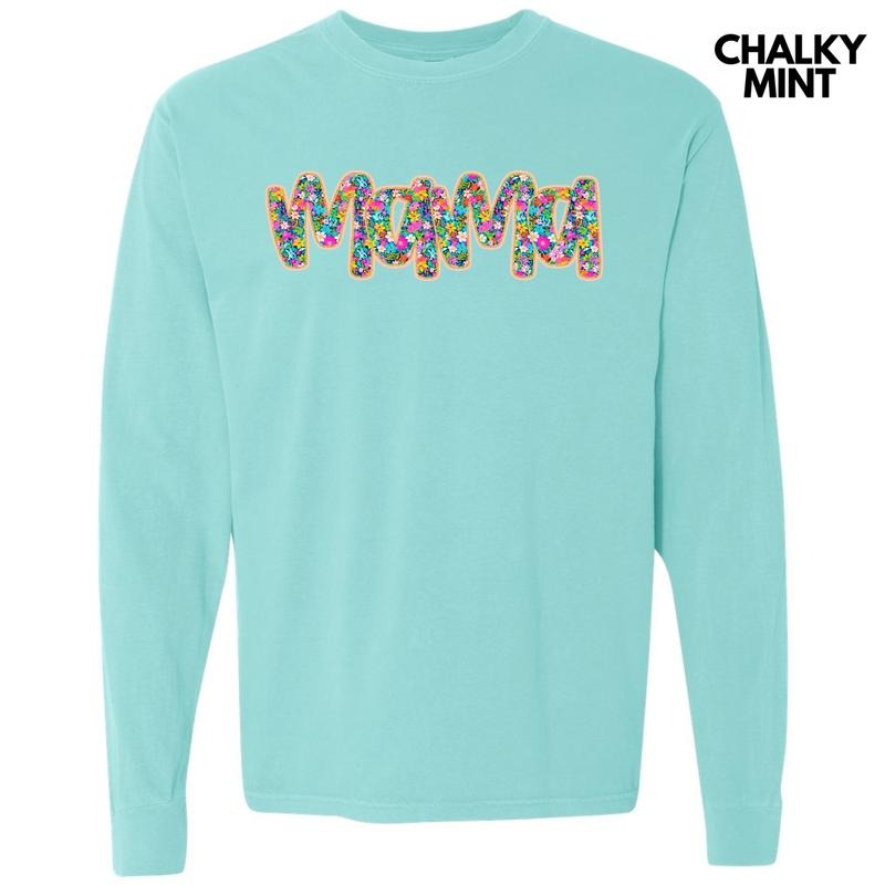 Mama Ditzy Floral Long Sleeve Comfort Colors T-Shirt 'NLB' Hoodie, Sweatshirt | PrintMintTees.com