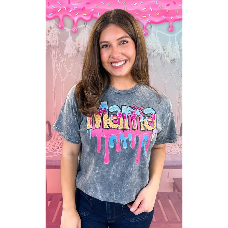 Mama Drip Mineral Washed Graphic Shirt Hoodie Sweatshirt | PrintMintTees.com