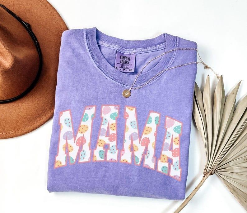 Mama Easter Shirt, Comfort Colors Mom Easter Tee, Trendy Mom Tshirt, Women's Easter Bunny Shirt, Easter Pregnancy Reveal...