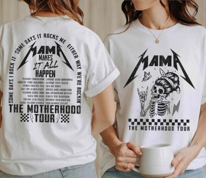 Mama Motherhood Tour 2 Sided Shirt Motherhood Shirt Mother's Day Shirt Mama Sweatshirt Gift For Mother's Day Checkered...