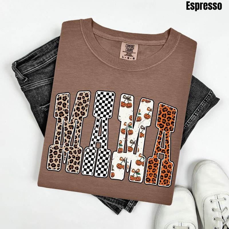 Mama Pumpkin Pattern Comfort Colors T-Shirt 'NLB' Hoodie, Sweatshirt | PrintMintTees.com