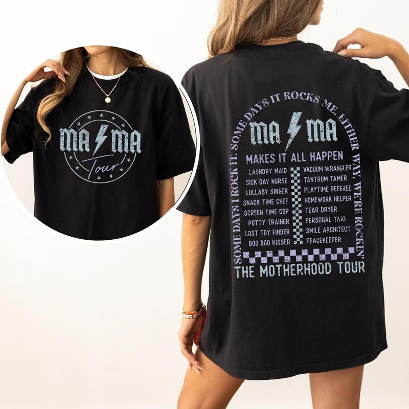 Mama Rock Tour Shirt, Comfort Colors Tshirt, Mom Life, Concert Tee, Rock and Roll, Motherhood World Tour, Music Lover...