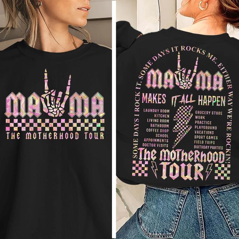 Mama Rock Tour Shirt, The Motherhood Tour Shirt, Some Days I Rock It Some Days It Rocks Me Shirt, Mama Funny Tour Shirt,...