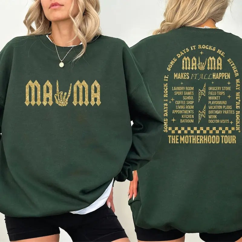 Mama Rock Tour Sweatshirt, Some Days I Rock It Sweater, Motherhood World Tour Hoodie Shirt | PrintMintTees.com