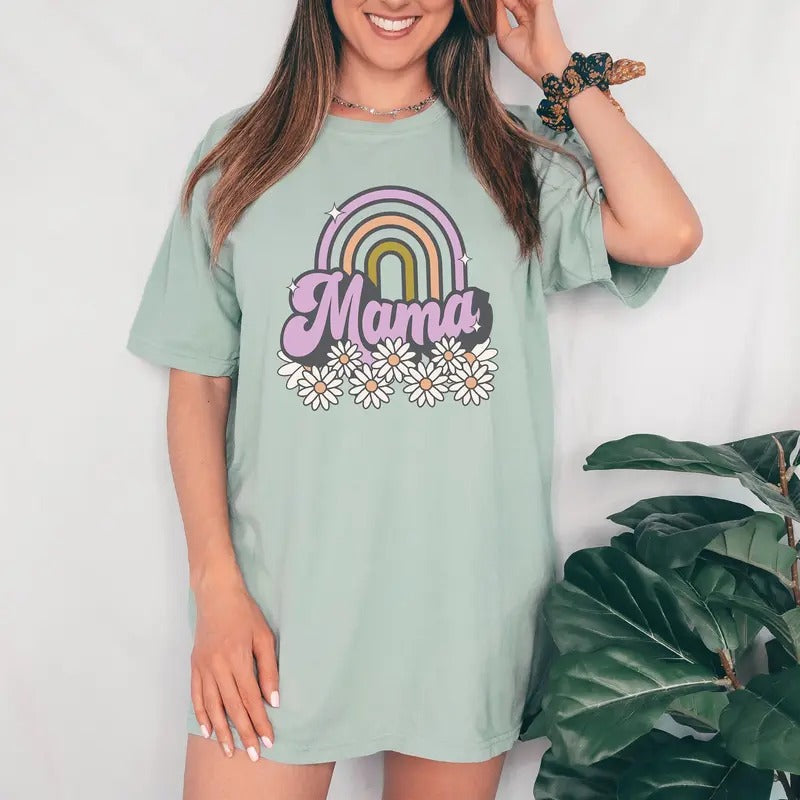 Mama Shirt Rainbow Mom Shirt Mommy Shirt Mama T-shirt Cute Mom Shirt Mother's Day Gift Mom Life Shirt Mommy Shirt Hoodie...