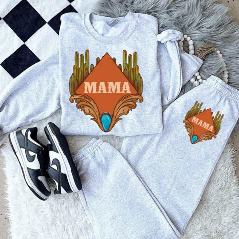 Mama Sweat set Sweatshirt and sweatpants, graphic tees women, western outfits women, western tops clothing, rodeo cowgirl...