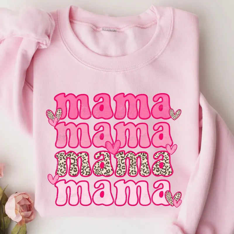 Mama Sweatshirt - Cozy Love Gift for Mom, Mother's Day Crewneck for Women Shirt Hoodie | PrintMintTees.com