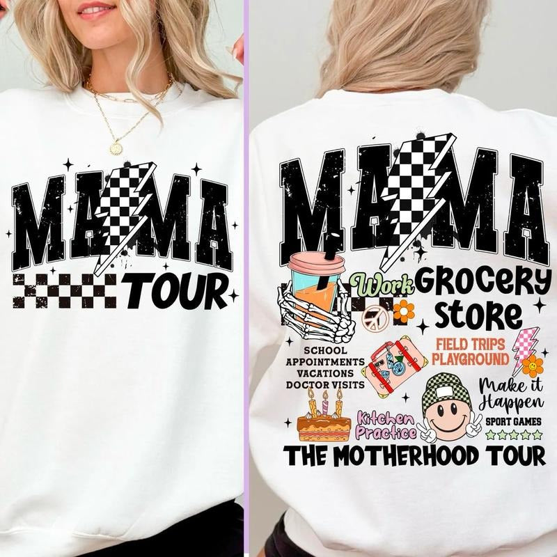 Mama Mama Tour Shirt Motherhood Motherhood Tour Mama Shirt Retro Mom Mama Lightning Bolt T-Shirts, Hoodie, Sweatshirt