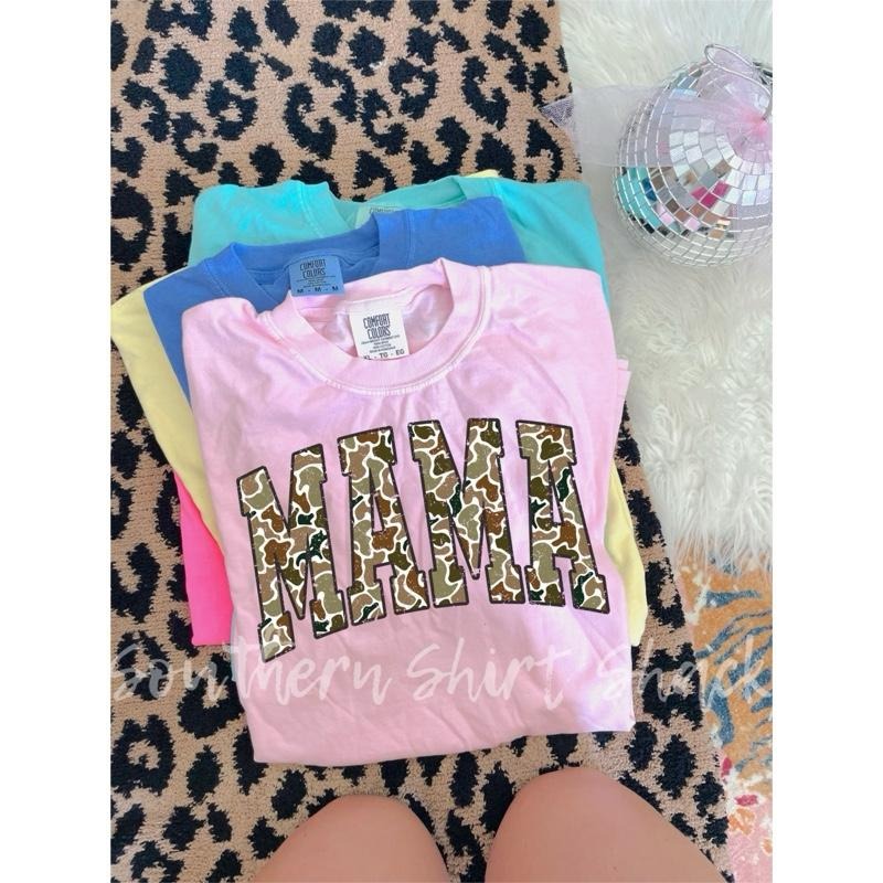Mama Tan Duck Camo T shirt  | Blossom comfort colors t shirt Hoodie Sweatshirt | PrintMintTees.com