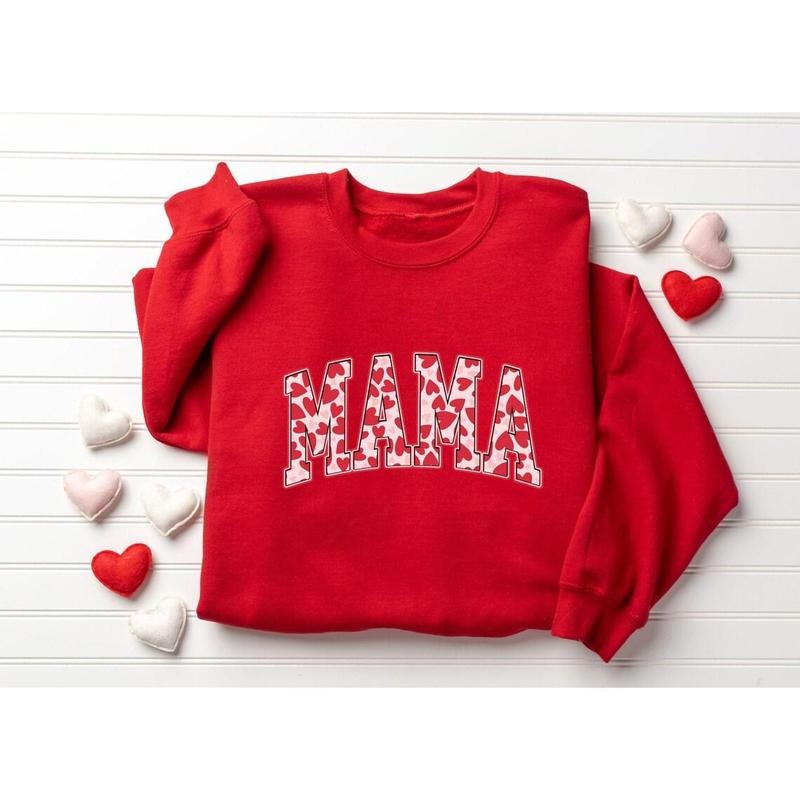 Mama Valentines Heart Valentines Day Sweatshirt ,Latte Valentine Valentines Mom Gift Shirt Hoodie | PrintMintTees.com