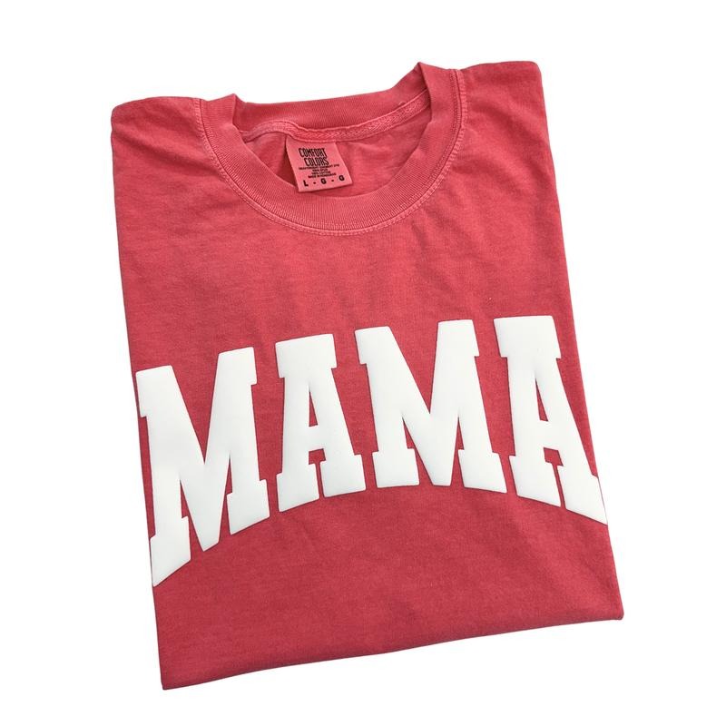 Mama WHITE Puff Comfort Colors T-Shirt Hoodie, Sweatshirt | PrintMintTees.com