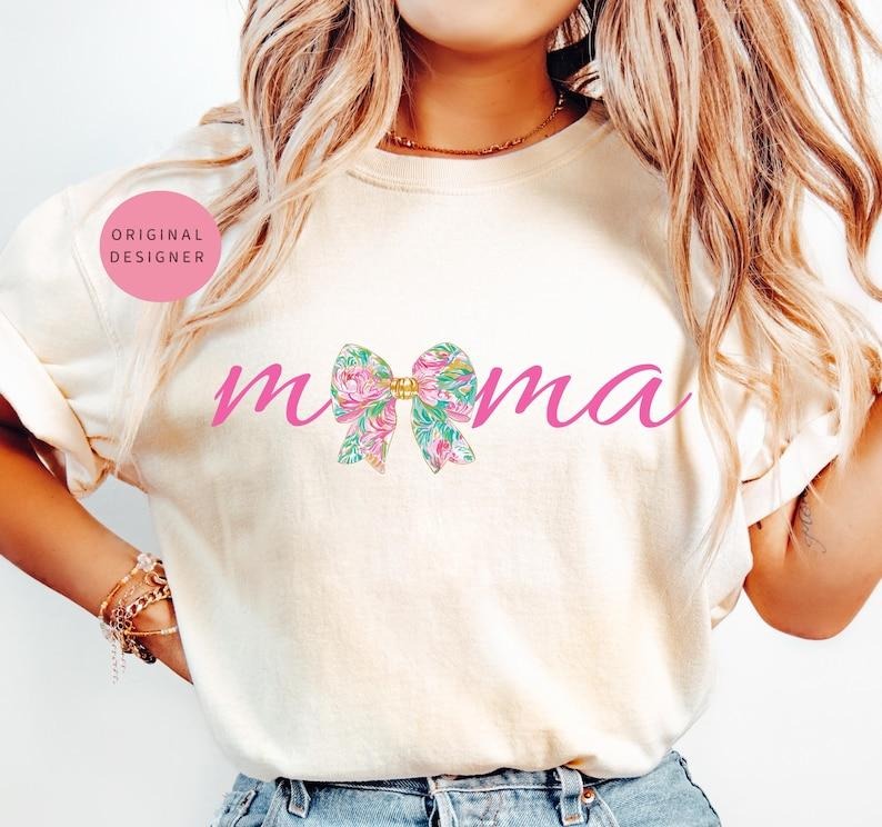 Mama flower tshirt, Coquette mama tshirt, Mothers day tshirt, Mama png Floral mama sweatshirt, Preppy, Retro floral png...