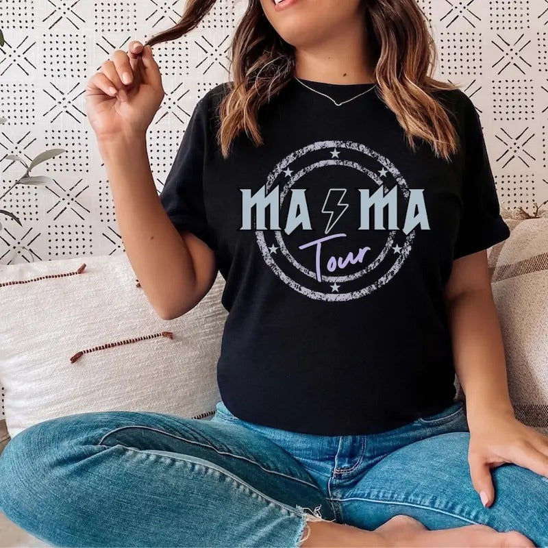 Mama rock tour shirt, mom life, concert tee, rock and roll, motherhood world tour, Mother Days shirt Hoodie Sweatshirt