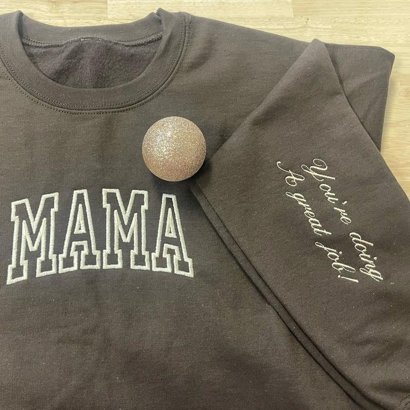 Mama sweatshirt sleeve detail T-Shirts, Hoodie | PrintMintTees.com