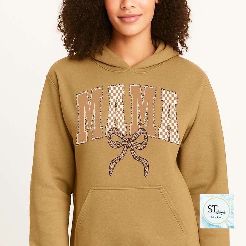 Mamma Checkered Cheetah Hooded Sweatshirt Shirt Hoodie | PrintMintTees.com