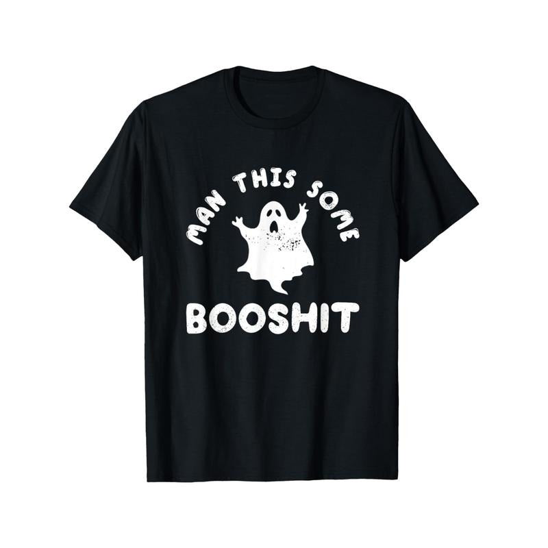 Man This Some Booshit Funny Halloween Men's Cotton T-shirt with Enduring Round Neck Classic Prints made in usa Hoodie...