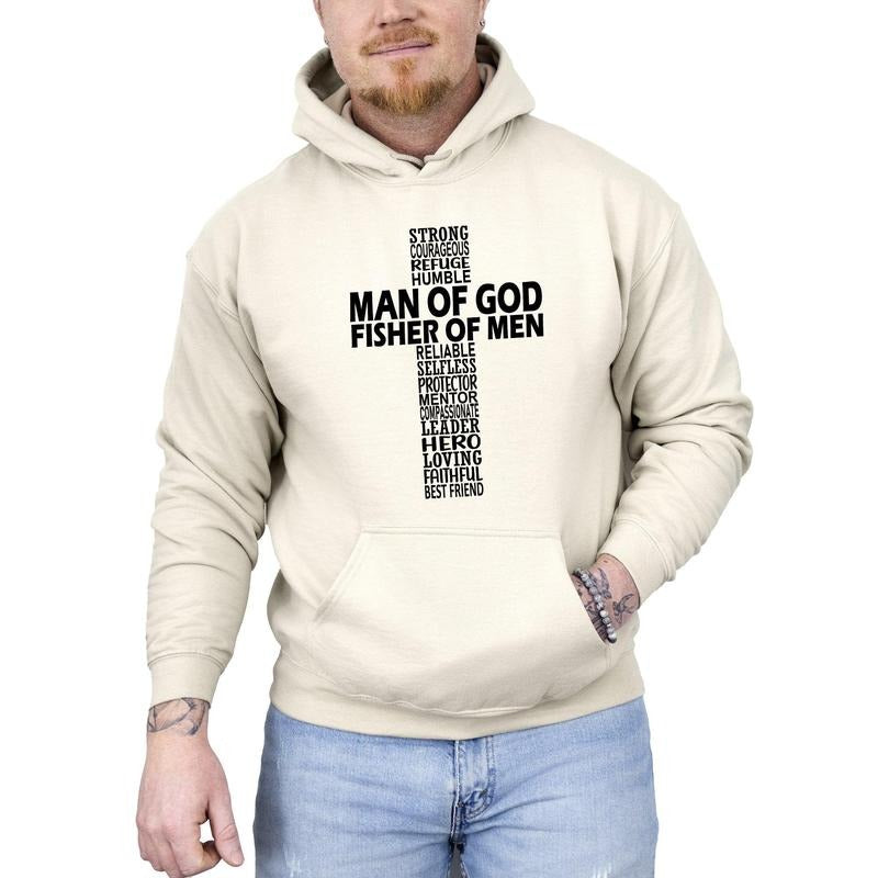 Man of God, Fisher of Men, Gospel, Jesus, Christian, Faith Hoodie, Hooded Sweatshirt Shirt | PrintMintTees.com