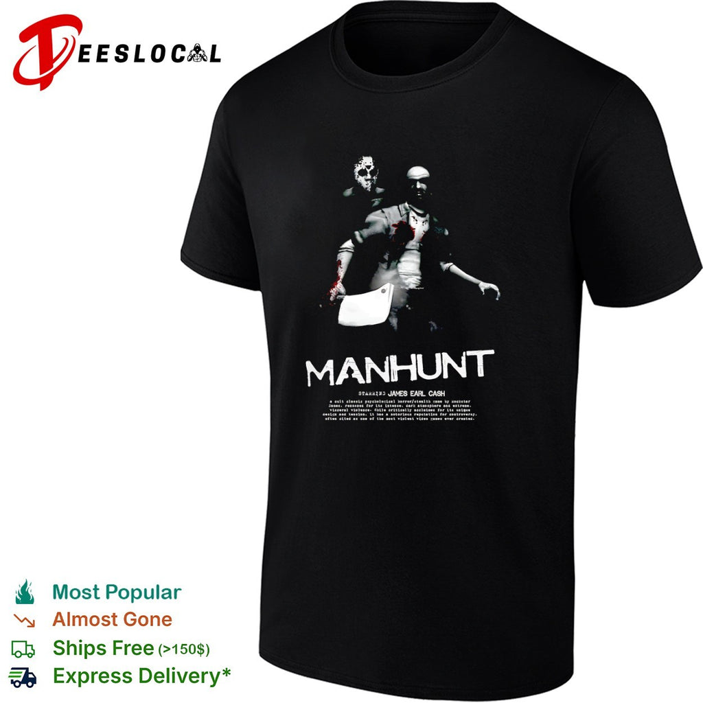 Manhunt James Earl Cash Rockstar Games cult classic psychological horror stealth shirt
